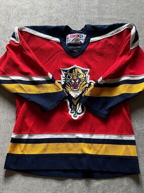 Florida Panthers CCM Jersey Youth Boys Large Red NHL Embroidered Canada